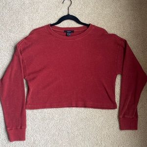 Forever 21 cropped waffle long sleeve
